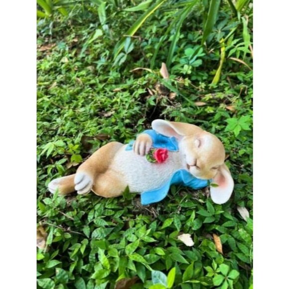Garden Statues Rabbit, Fantasy Bunny Outdoor Art Décor Animal Figurines Ornament - Picture 1 of 2
